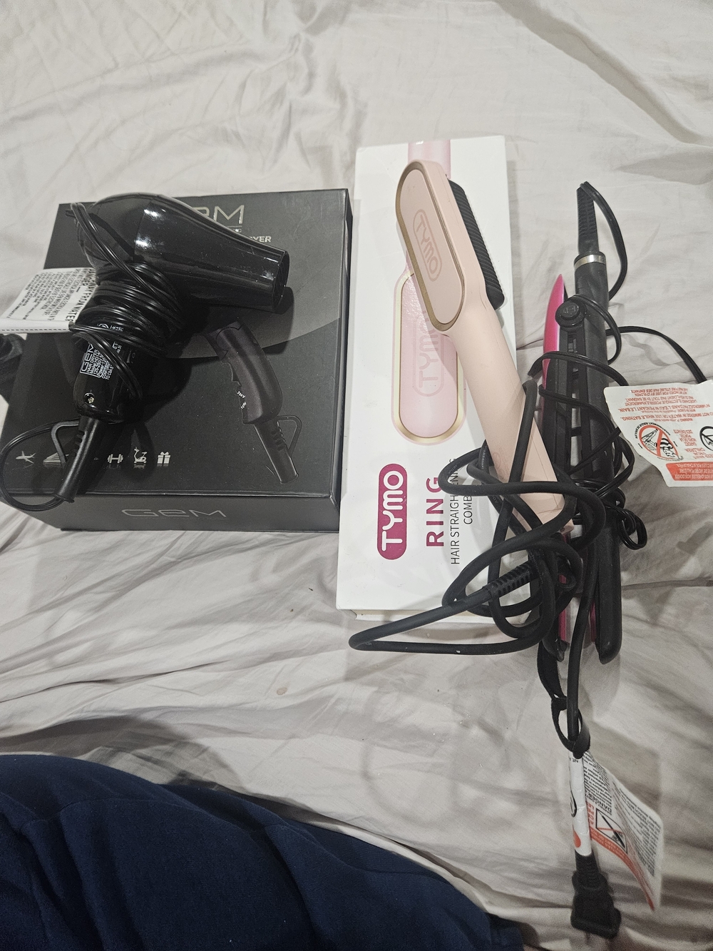 Tymo Pink Hair Straightening Brush Bundle
